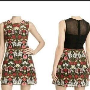 Lucy Paris Embroidered Floral Mini Dress with Sheer Back